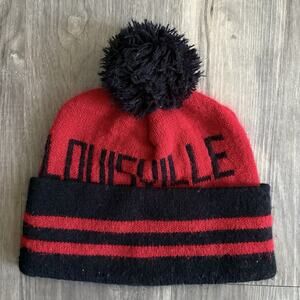Vintage University Of Louisville Cardinals Beanie 1990s Black Red Pom